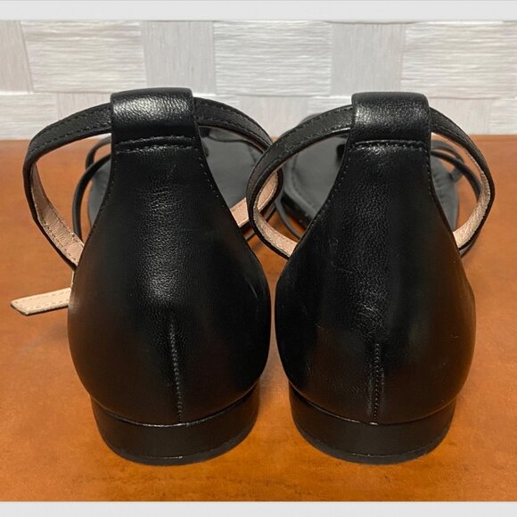 J. Crew Black Strappy Open Toe Flat Sandals Shoes Size 7.5 - Picture 5 of 8